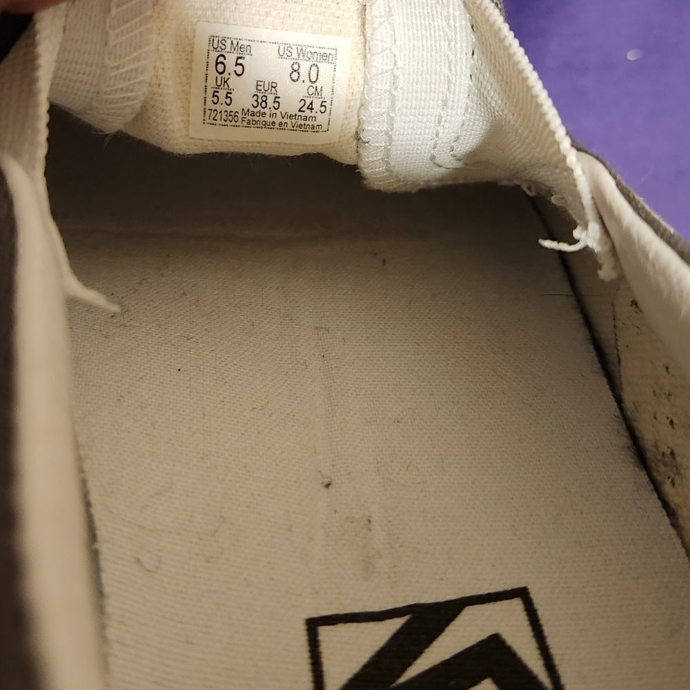 VANS "Asher" Gray Canvas Slip-On Sneakers Womans 8/38.5 Ret $135 WORN ONCE! - Picture 9 of 9